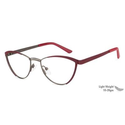 Vincent Chase Gunmetal Maroon Cat Eye Eyeglasses E11067